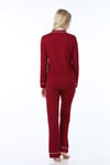 Luvmabelly MYRA9553 Düğmeli Biyeli Hamile Pijama Takımı -Bordo