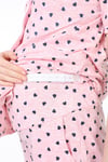 Luvmabelly MYRA9560 Düğmeli Biyeli Hamile Şortlu Pijama Takımı -Kalpli