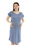 Luvmabelly MYRA9585 Yandan Çıt Çıtlı Hamile Geceliği - Mor Çizgili