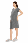 Luvmabelly MYRA9585 Yandan Çıt Çıtlı Hamile Geceliği - Mavi 