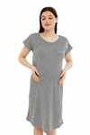Luvmabelly MYRA9585 Yandan Çıt Çıtlı Hamile Geceliği - Mavi 
