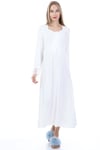 Luvmabelly MYRA9620 Dantelli Düğmeli Hamile Gecelik - Ekru