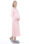 Luvmabelly MYRA9622 Dantelli Düğmeli Hamile Gecelik - Pembe