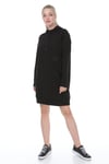 Palena - PLNA4550 - Büyük Beden Kapüşonlu Kanguru Cepli Uzun Sweatshirt - Beden Siyah & Kol Siyah