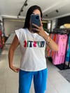 Beyaz Baskılı Tshirt