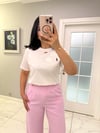 Beyaz Tek Omzu Nakışlı Tshirt