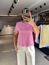 Pembe Bisiklet Yaka Dilvin Tshirt