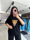 Siyah Leopar İşlemeli Tshirt