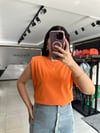 Turuncu Vatkalı Tshirt