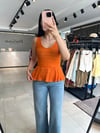 Turuncu Volanlı Dilvin Bluz