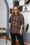 Büyük Beden Leopar Desenli Bluz
