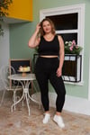 Büyük Beden Spor Crop Siyah
