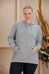 Rmg Kapşonlu Büyük Beden Gri Sweatshirt