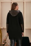 Rmg Varak Baskılı Kol Detaylı Büyük Beden Siyah Sweatshirt