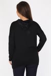 Siyah Kapüşonlu Puş Detaylı Sweatshirt