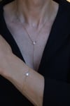 Yenigün Kuyumculuk14 Ayar Altın Badem Taşlı Sarkıt Hasır Zincir Set