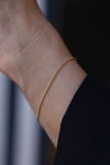 Yenigün Kuyumculuk14 Ayar Altın Kübik (1 mm) Zincir Bileklik