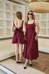 Capri Kısa Bordo Elbise