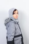 Çocuk İpli Gri Balaclava Triko Bere / Başlık