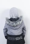 Çocuk İpli Gri Balaclava Triko Bere / Başlık