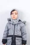 Çocuk İpli Gri Balaclava Triko Bere / Başlık
