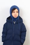 Çocuk İpli İndigo Balaclava Triko Bere / Başlık