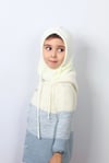 Çocuk İpli Krem Balaclava Triko Bere / Başlık