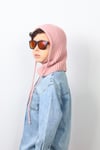 Çocuk İpli Pembe Balaclava Triko Bere / Başlık