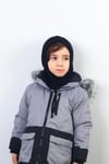 Çocuk İpli Siyah Balaclava Triko Bere / Başlık