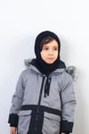 Çocuk İpli Siyah Balaclava Triko Bere / Başlık
