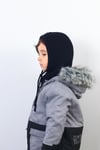 Çocuk İpli Siyah Balaclava Triko Bere / Başlık