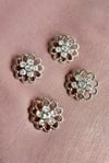 Flower 4'lü Set Metal Taşlı Düğme 2,1 cm