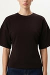 Kadın Carol Modal Belden Oturan Bağcıklı Ayarlanabilir Şık Kahverengi T-shirt