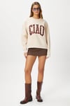 Kadın Ciao Nakışlı İçi Polarlı Leopar Bej Oversize Sweatshirt