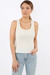 Kadın Cotton Premium 3’lü Set Krem, Beyaz, Siyah Pamuklu Basic Fitilli Atlet
