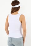 Kadın Cotton Premium Doku Beyaz Pamuklu Basic Fitilli Atlet