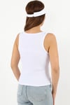 Kadın Cotton Premium Doku Beyaz Pamuklu Basic Fitilli Atlet