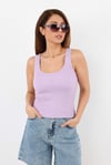 Kadın Cotton Premium Doku Lila Pamuklu Basic Fitilli Atlet