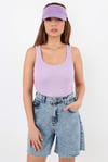 Kadın Cotton Premium Doku Lila Pamuklu Basic Fitilli Atlet