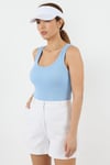 Kadın Cotton Premium Doku Mavi Pamuklu Basic Fitilli Atlet