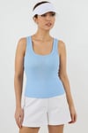Kadın Cotton Premium Doku Mavi Pamuklu Basic Fitilli Atlet