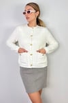 Kadın Cozy Cepli Ekru Buklet Hırka