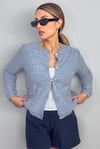 Kadın Cozy Cepli Light Blue Buklet Hırka