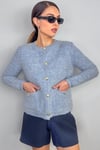 Kadın Cozy Cepli Light Blue Buklet Hırka