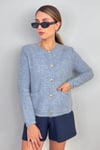 Kadın Cozy Cepli Light Blue Buklet Hırka