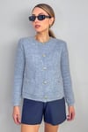 Kadın Cozy Cepli Light Blue Buklet Hırka