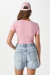 Kadın Deal Lux Touch Yumuşak Doku Crop Pembe Bluz