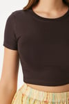Kadın Deal Lux Touch Yumuşak Doku Crop Kahve Bluz
