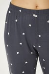 Kadın Efsa Kalp Ekstra Soft Antrasit Pijama Takımı