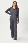 Kadın Efsa Kalp Ekstra Soft Antrasit Pijama Takımı